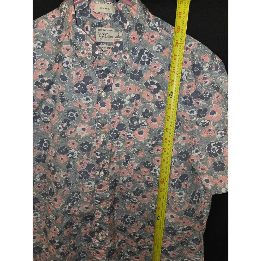 J.Crew Mens Floral Secret Wash Shirt Short Sleeve Button Down Casual‎